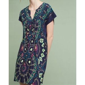 Anthropologie Maeve Medallion Silk Dress